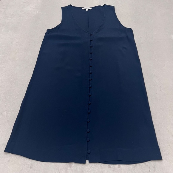 Madewell Women's Navy Blue Button Front Dress Viscose Sleeveless Size XS - Picture 1 of 11